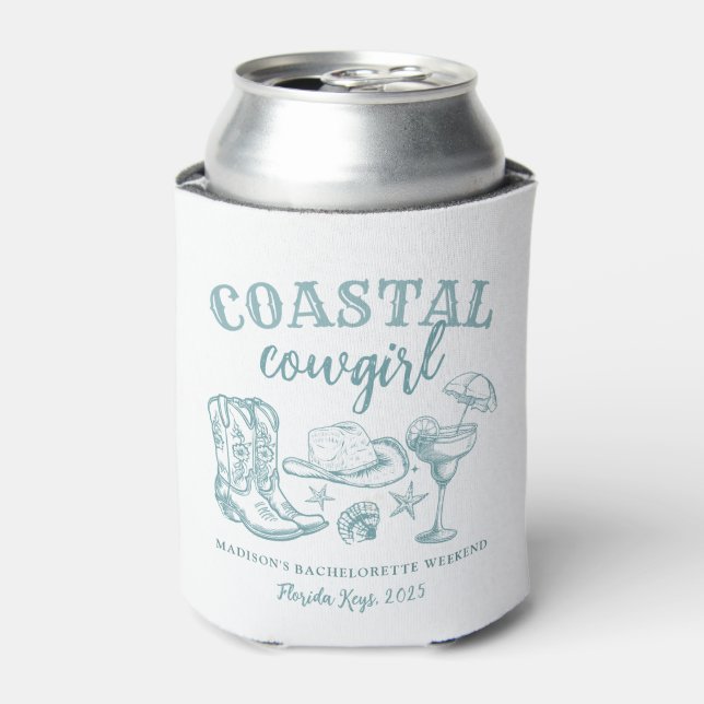 Coastal Cowgirl Bachelorette  Can Cooler (Can Front)