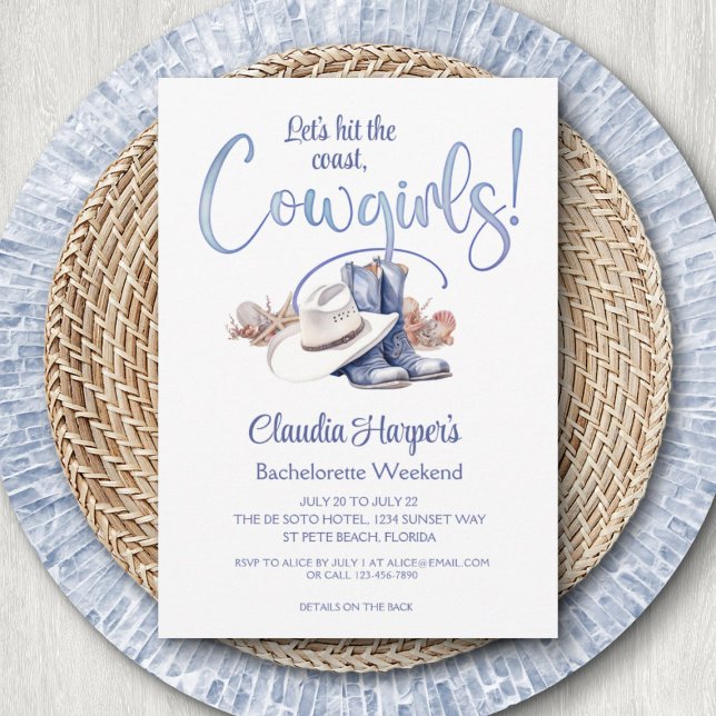 Coastal Cowgirl Bachelorette Invitation (Creator Uploaded)