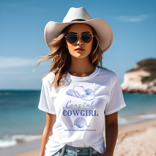 Coastal Cowgirl Bachelorette party gifts T-Shirt (Coastal Cowgirl Bachelorette party gifts personalized brides bridesmaid crew T-Shirt favor gifts)