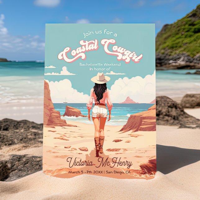 Coastal Cowgirl Bachelorette Party Invitation (Creator Uploaded)