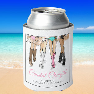 Coastal Cowgirl Bachelorette / Personalised Bride  Can Cooler