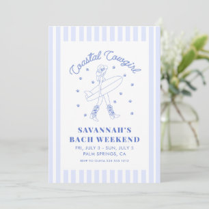 Coastal Cowgirl Bachelorette Weekend Itinerary Invitation