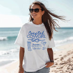 Coastal Cowgirl Bachelorette Weekend Party T-Shirt<br><div class="desc">This Funky Coastal Cowgirl Bachelorette Party Weekend T Shirt features a hand drawn layout with hand drawn illustrations along with handwritten font! You have freedom to create something uniquely yours! A great way to go out in style with your bridesmaids for your bachelorette weekend! Easily edit wording and colours to...</div>