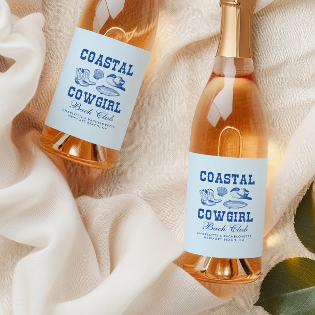 Coastal Cowgirl Bachelorette Weekend Wine Label (Creator Uploaded)