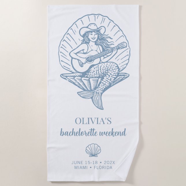 Coastal Cowgirl beach bachelorette weekend  Towel (Front)