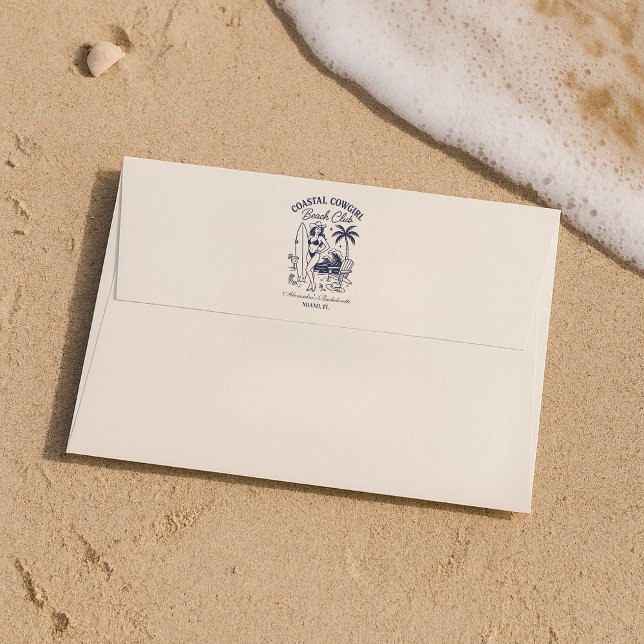 Coastal Cowgirl Beach Club Bachelorette Envelope (Creator Uploaded)
