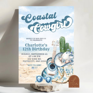 Coastal Cowgirl Birthday Invitation