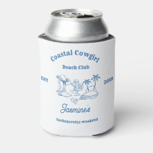 Coastal cowgirl Blue Ocean Bachelorette weekend Can Cooler