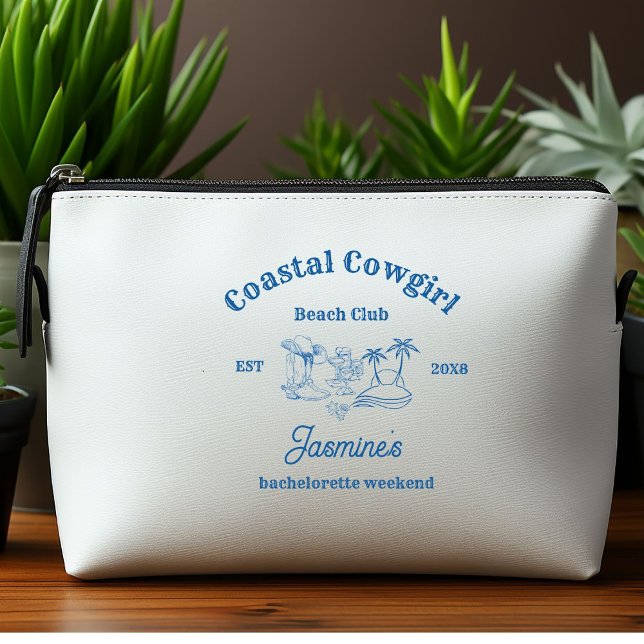Coastal cowgirl Blue Ocean Bachelorette weekend Dopp Kit (Creator Uploaded)