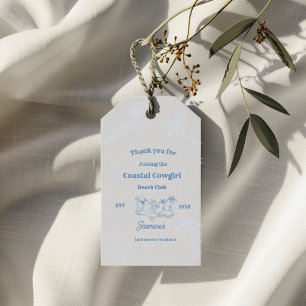 Coastal cowgirl Blue Ocean Bachelorette weekend Gift Tags