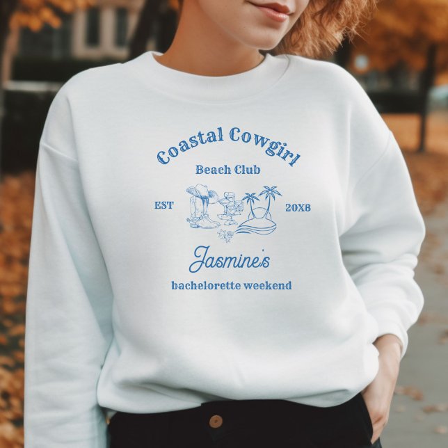Coastal cowgirl Blue Ocean Bachelorette weekend Sweatshirt (Creator Uploaded)