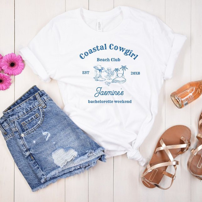 Coastal cowgirl Blue Ocean Bachelorette weekend T-Shirt (Creator Uploaded)