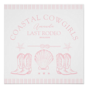 Coastal Cowgirl Boots Western Bachelorette Party Poster