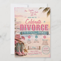 Coastal Cowgirl Divorce Party Invitation