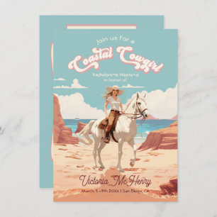 Coastal Cowgirl Horse Bachelorette Party Invitation
