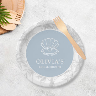 Coastal Cowgirl Modern Nautical Bridal Shower Paper Plate