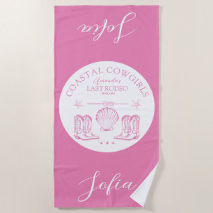 Coastal Cowgirl Nautical Bachelorette Party Beach Towel