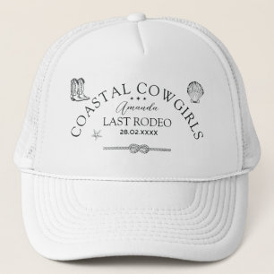 Coastal Cowgirl Nautical Western Bachelorette Trucker Hat