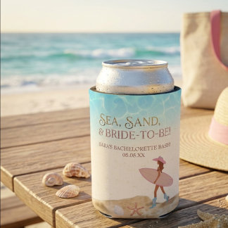 Coastal Cowgirl Sea Sand Beach Bachelorette Party Can Cooler