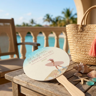Coastal Cowgirl Sea Sand Boots Beach Bachelorette Hand Fan