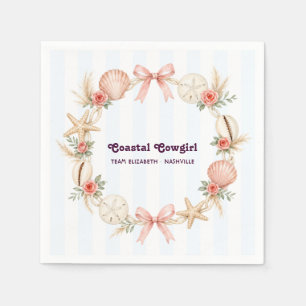 Coastal Cowgirl Seashell Nashville Bachelorette Napkin