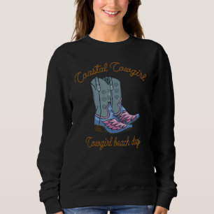 Coastal Cowgirl Summer Vacation Beach Groovy Girl Sweatshirt