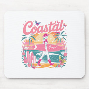 Coastal Cowgirl Surfing Waves Beach Adventure Mouse Pad