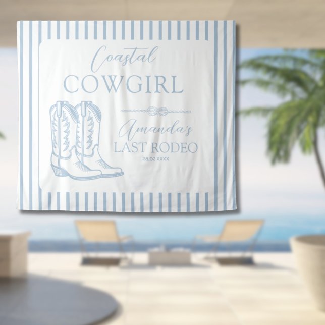 Coastal Cowgirl Western Blue Bachelorette Party Tapestry (Coastal Cowgirl Western Blue Bachelorette Party Tapestry
)