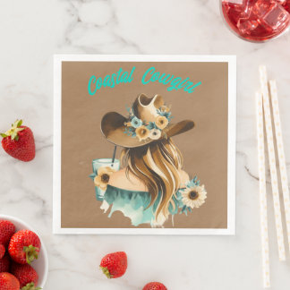 Coastal Cowgirl Western Party  Napkin