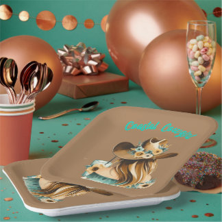 Coastal Cowgirl Western Party  Paper Plate