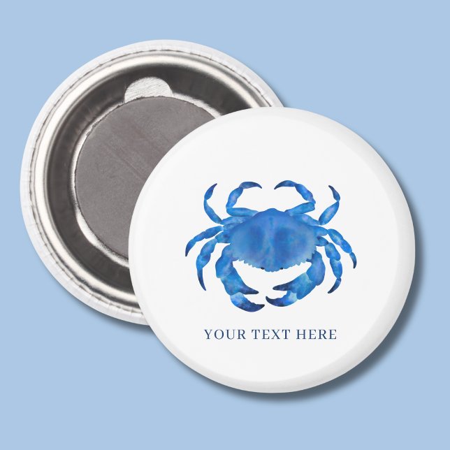 Coastal Crab blue Magnet (Blue coastal crab personalized magnet)