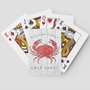 Coastal Crab Cakes Family Name Playing Cards