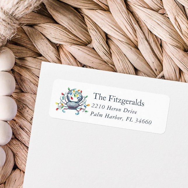 Coastal Crab Christmas Holiday Return Address (Creator Uploaded)