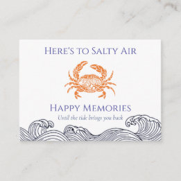 Coastal Crab Guesthouse Thank You Card