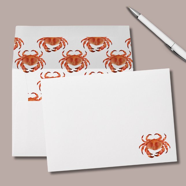 Coastal Crab pattern Envelope (Brown crab coastal crustacean envelope)