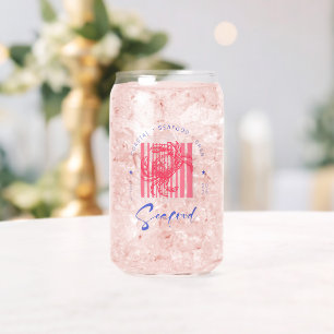 Coastal Crab Pink Can Glass