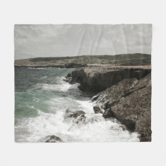 Coastal Crashing Waves Fleece Blanket