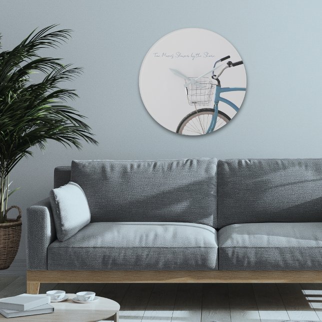 Coastal Cruiser Bike Shore Wall Clock (Perfect clock for the beach house! Life moves slower by the shore!)