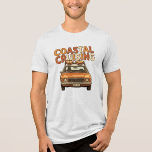 Coastal Cruising Surf Life Vintage Style Summer Tri-Blend Shirt