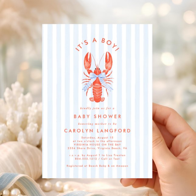 Coastal Cutie Baby Shower Invitation (Coastal Cutie Coquette Baby Shower Invitation)