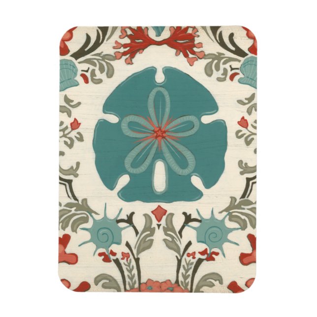 Coastal Damask II Magnet (Vertical)