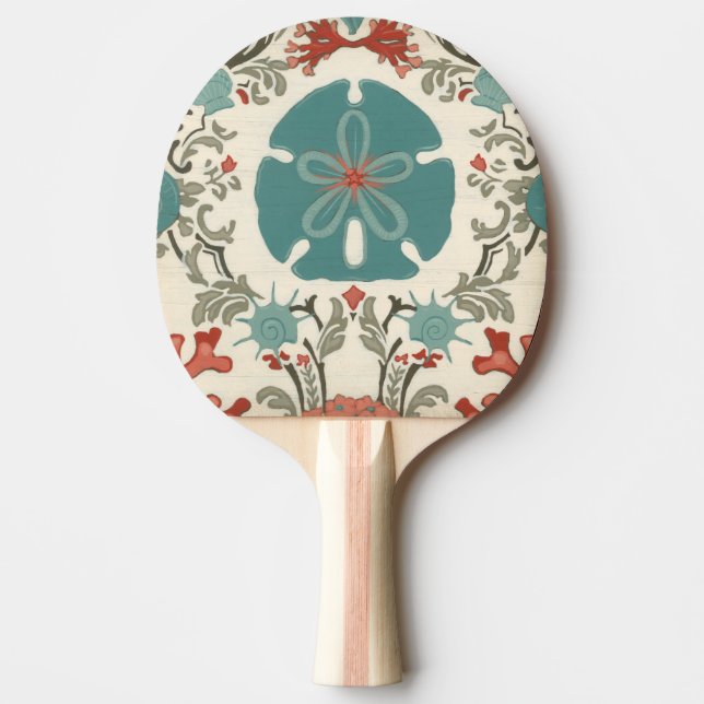 Coastal Damask II Ping Pong Paddle (Front)