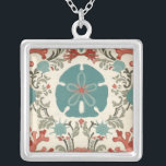 Coastal Damask II Silver Plated Necklace<br><div class="desc">Marine Life</div>
