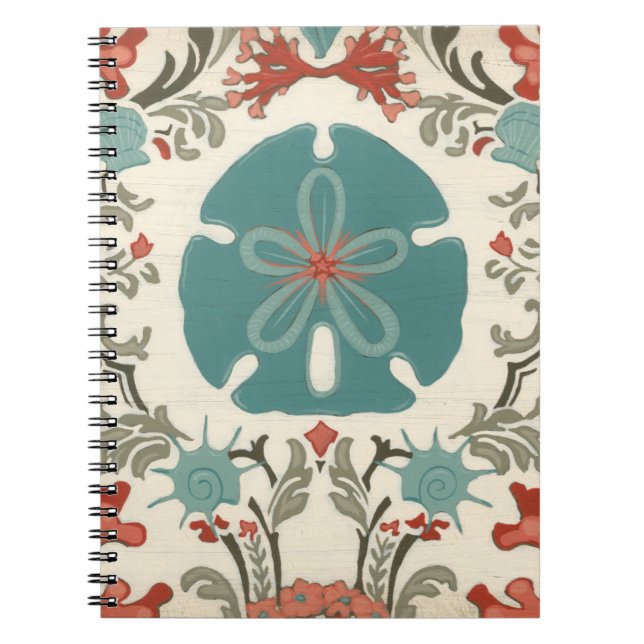 Coastal Damask II Spiral Notebook (Front)