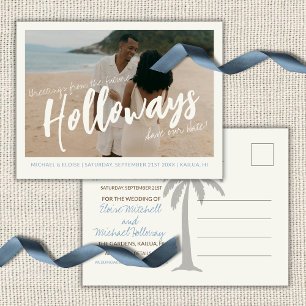 Coastal Destination Wedding Photo Save the Date  Announcement Postcard