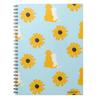 Coastal Dogs and Flowers Spiral Notebook Journal