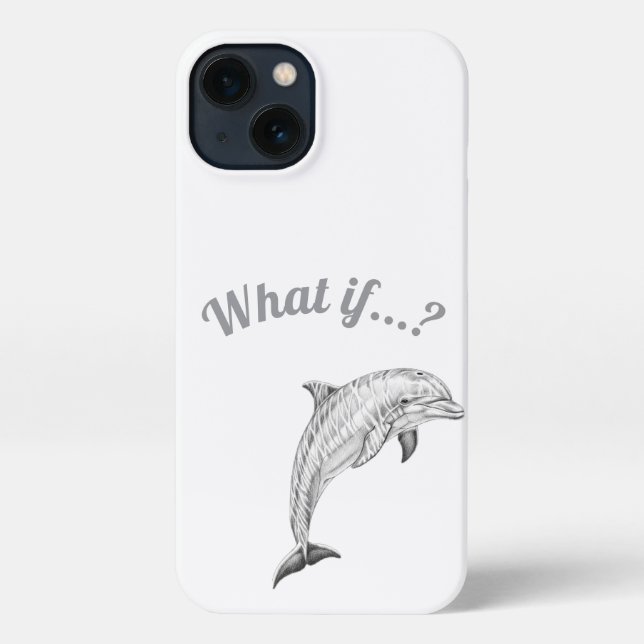 Coastal Dolphin Sketch Phone Case (Back)