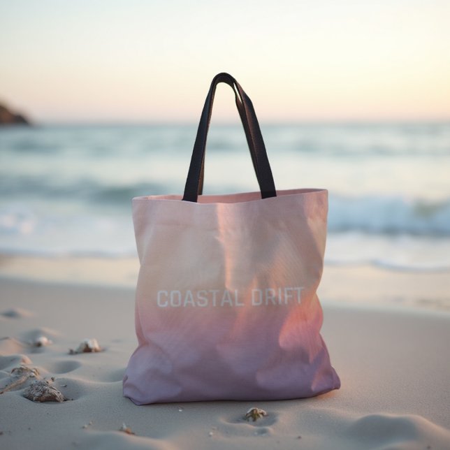 Coastal Drift - Pastel Sunset Gradient Tote Bag (Coastal Drift Tote. Soft lavender to peach gradient for a serene sunrise style.)