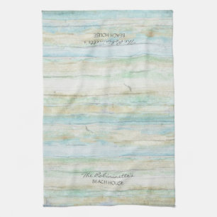 Coastal Driftwood Ocean Beach House Seashore Tea Towel