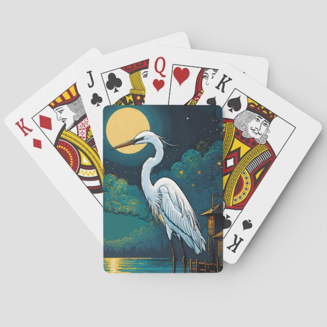 Coastal egret  playing cards (Back)